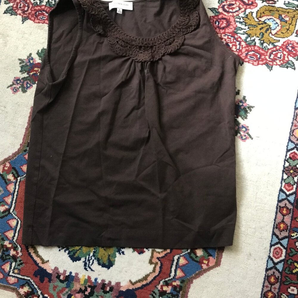 Jones New York sp Women's Pullover Tank Top Sleeveless Cotton Brown Size xl